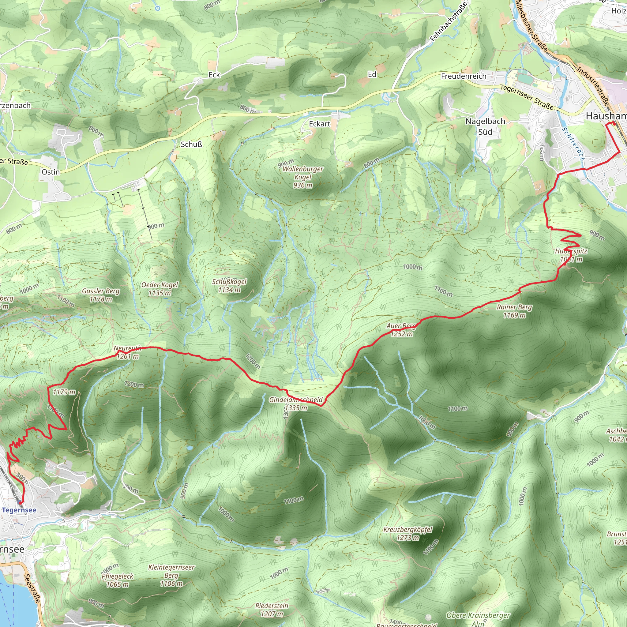 Hausham to Tegernsee via Bayrische Voralpen mobile static map