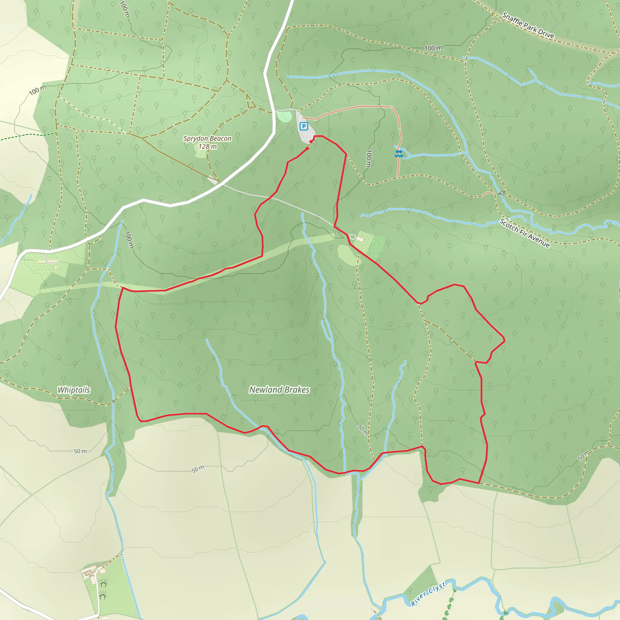 Ashclyst Orchard loop mobile static map