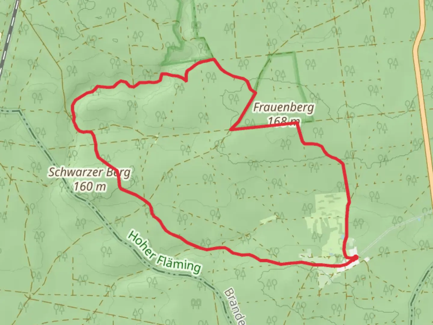 An image depicting the trail Findlings Wanderweg and its surrounding area.