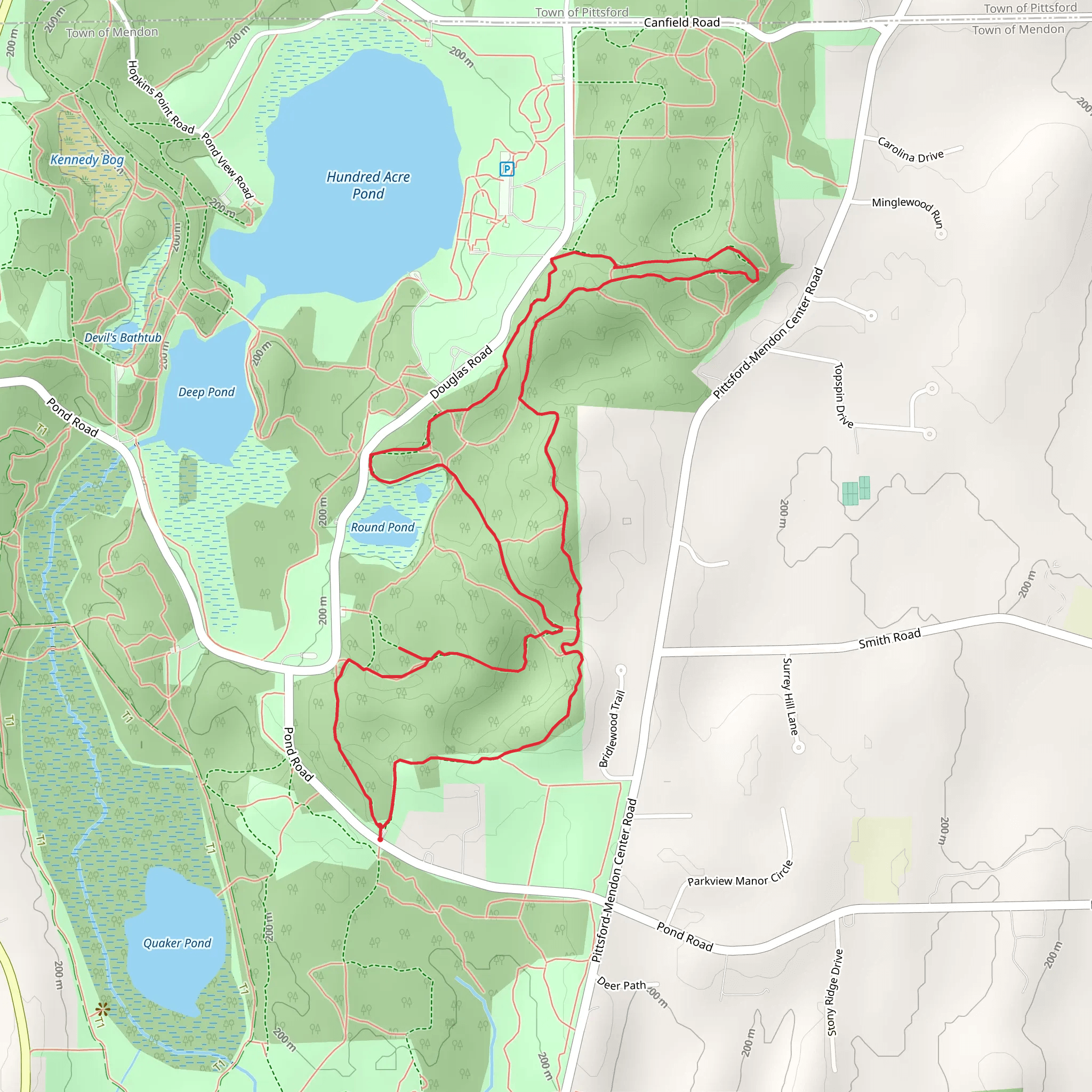 Round Pond - East Esker Trail mobile static map