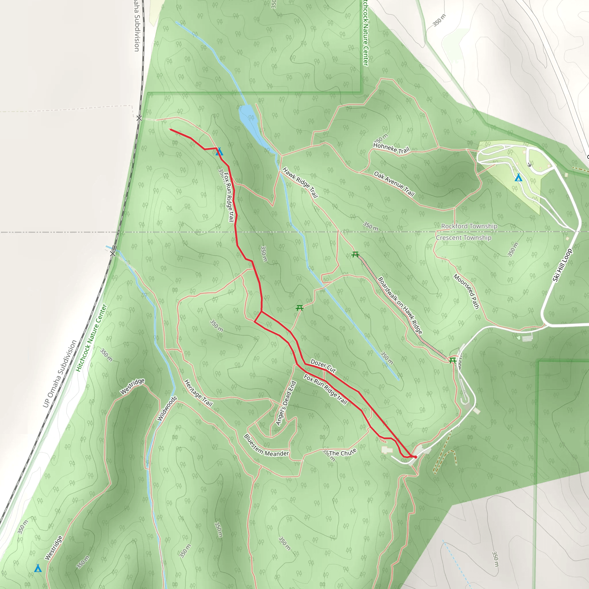 Fox Run Ridge and Dozer Cut mobile static map