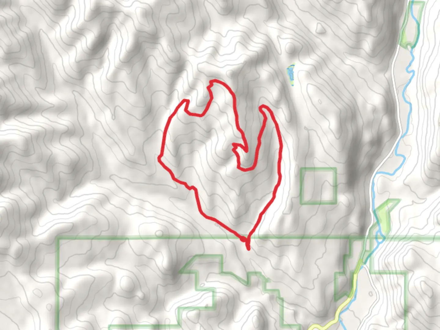 An image depicting the trail Cub Creek Road and Buck Mountain Loop and its surrounding area.
