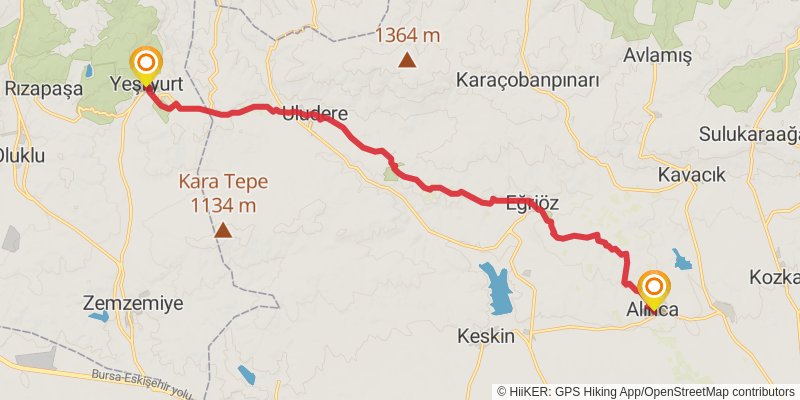 Sufi Trail stage 15 Map