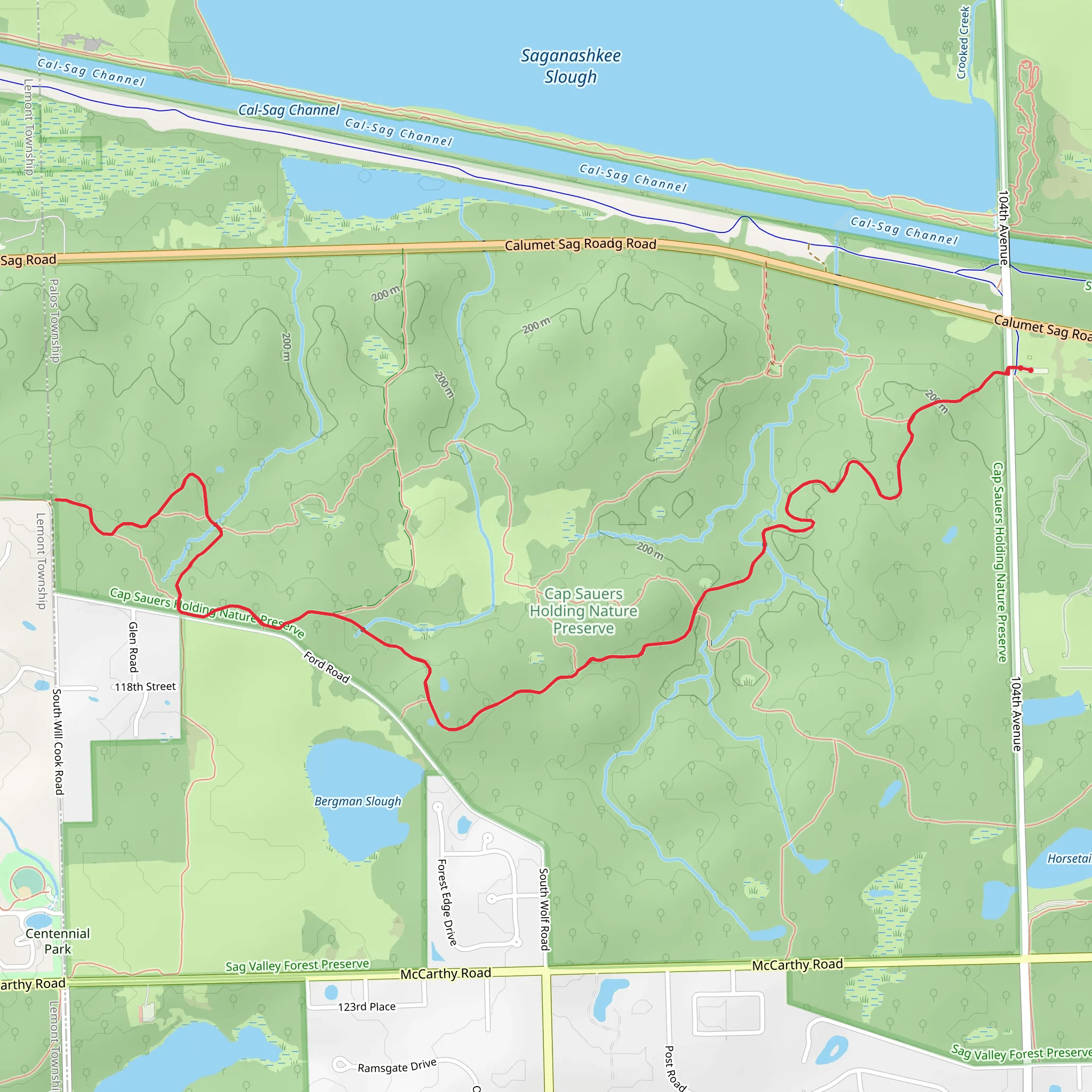 Sag Valley Yellow Unpaved Trail mobile static map