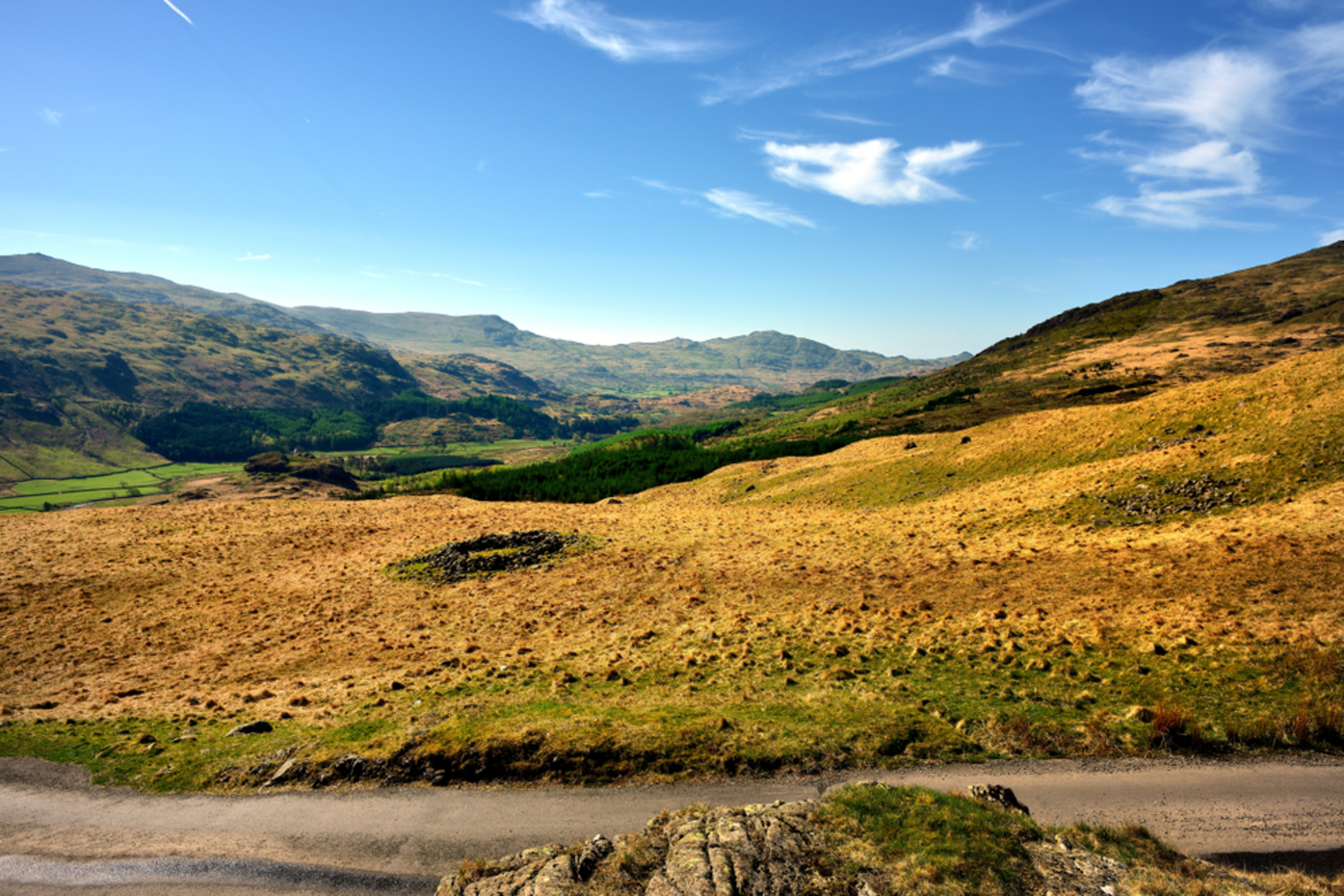 An image depicting the trail Hard Knott Trail and its surrounding area.