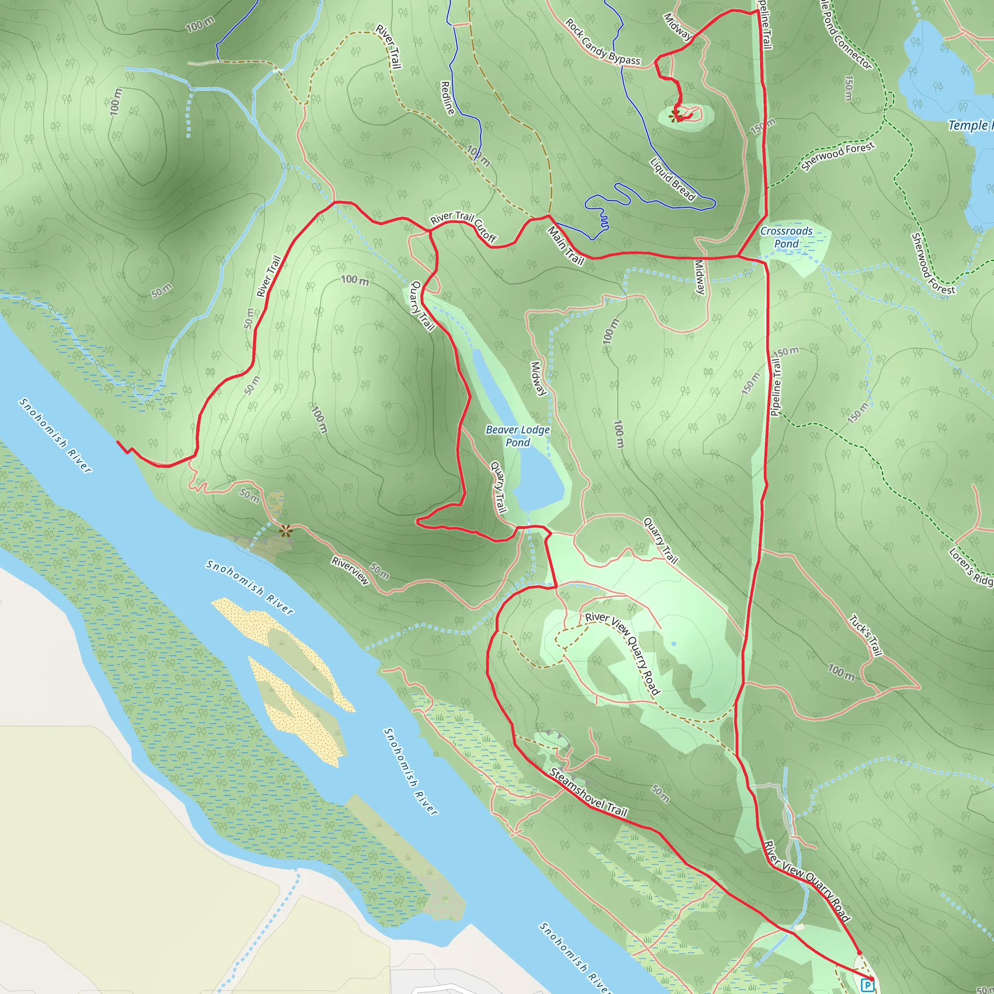 Quarry Trail and Lord Hill regional Park Loop mobile static map
