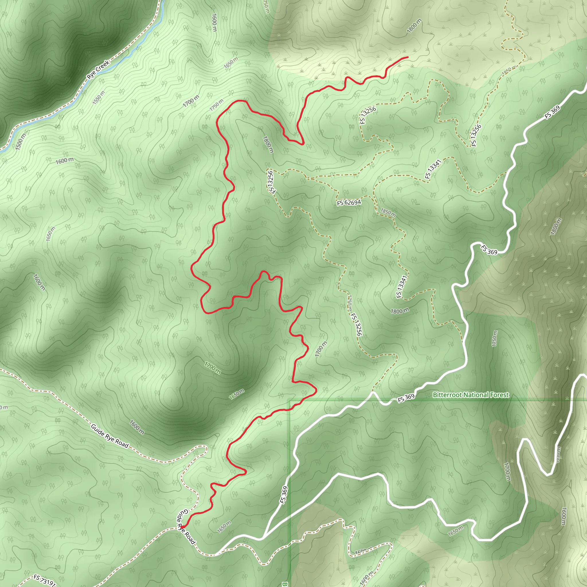 Southside Rye Trail mobile static map