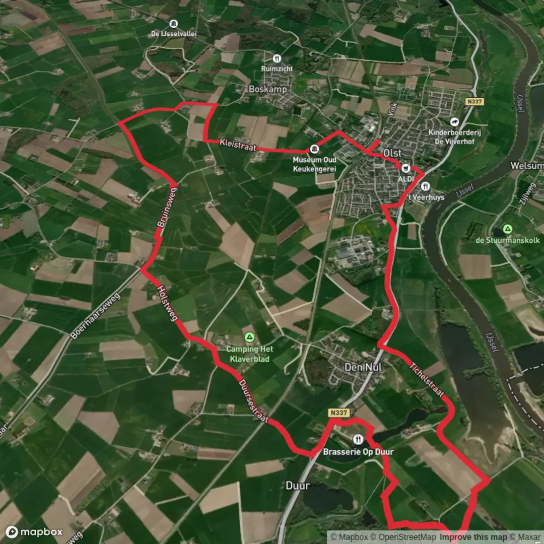 An image depicting the trail Hanzestedenpad and Sallandse Zandloper Route Fortmond Loop and its surrounding area.