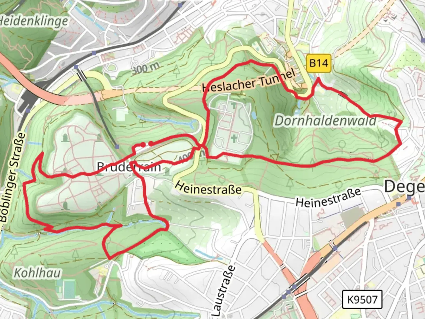 An image depicting the trail Schwälblesklinge Loop and its surrounding area.