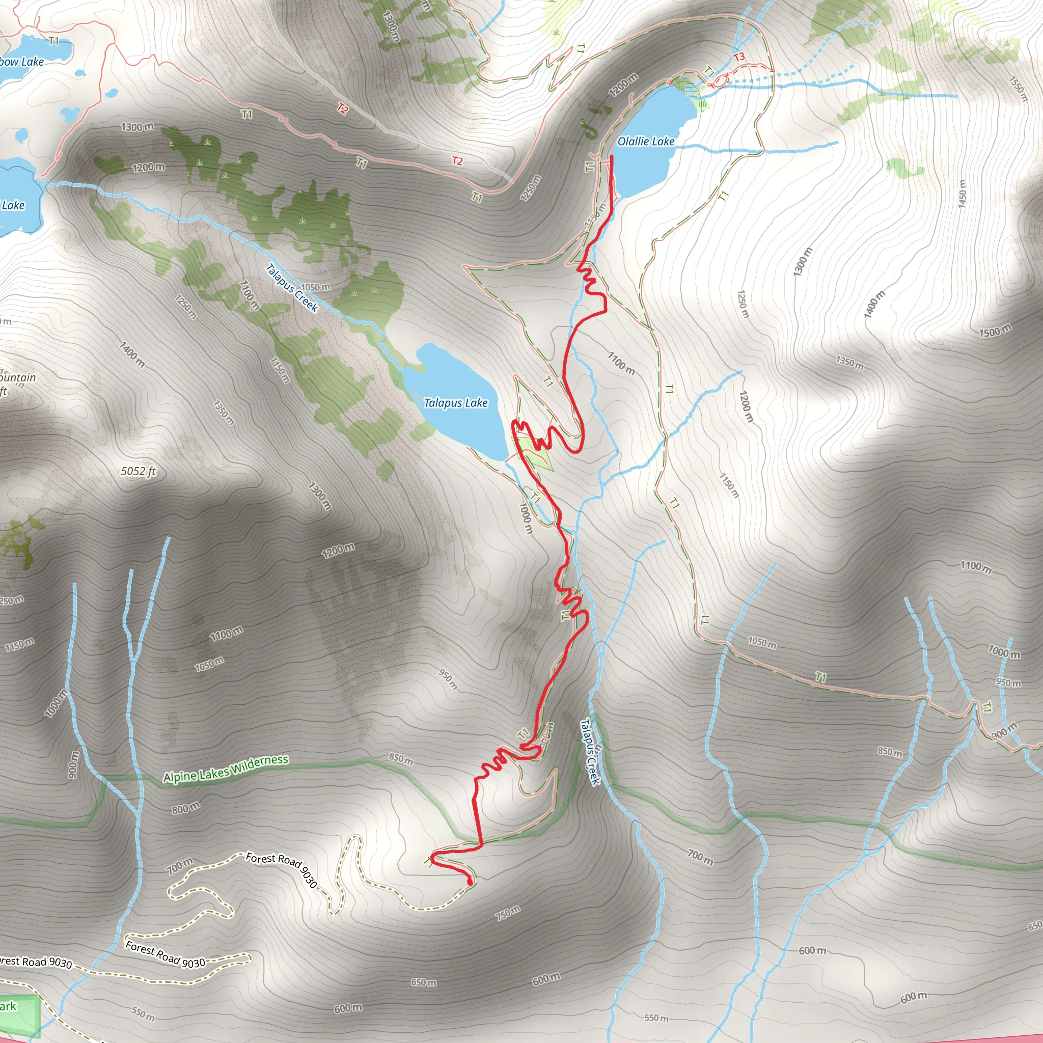 Talapus Lake Trail mobile static map