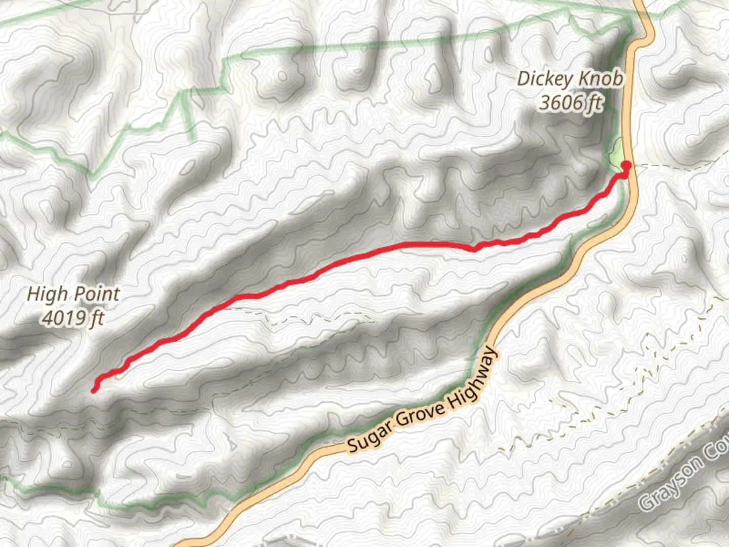 An image depicting the trail Virginia Highlands Horse Trail and Bobby's Trail and its surrounding area.