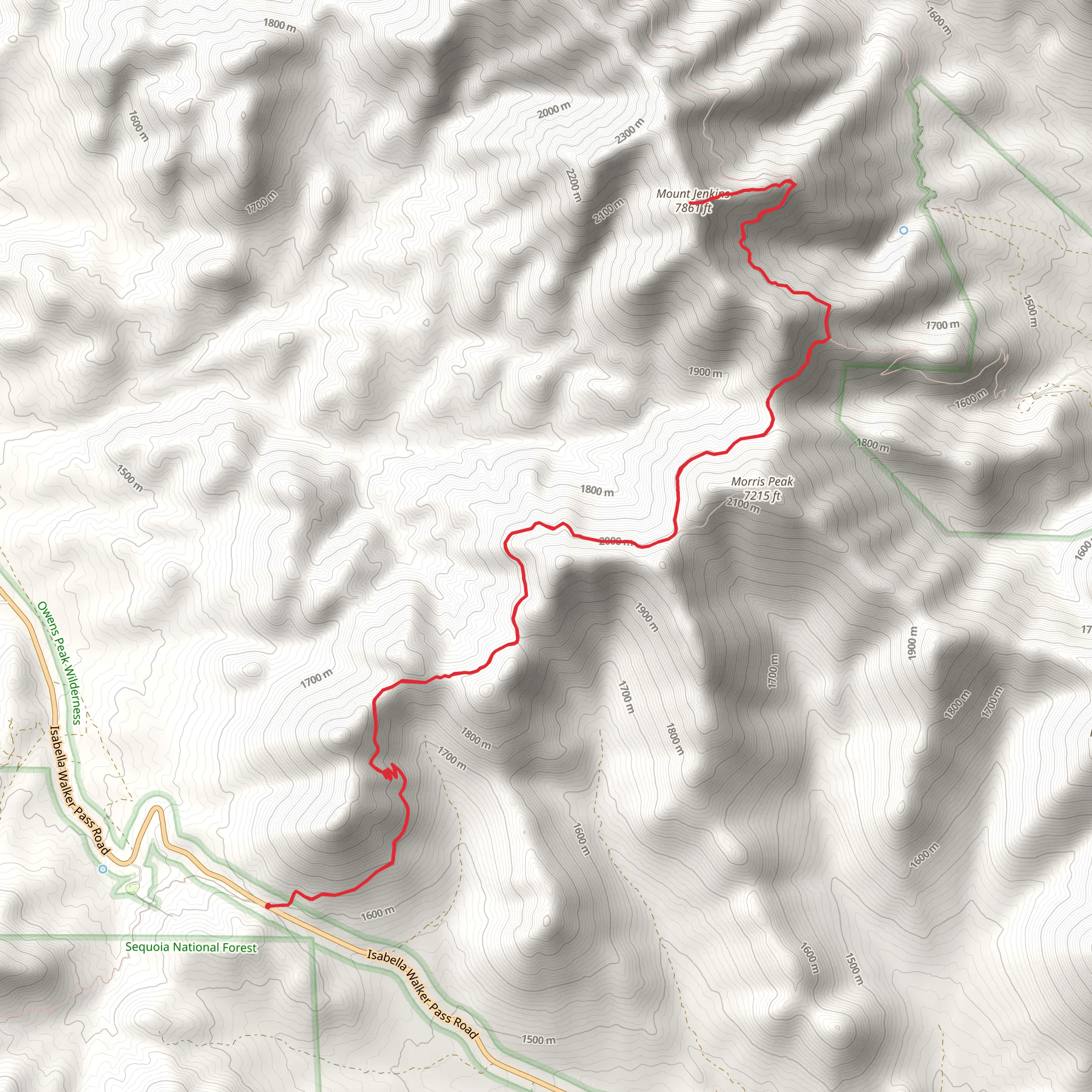 Mount Jenkins via Pacific Crest Trail mobile static map