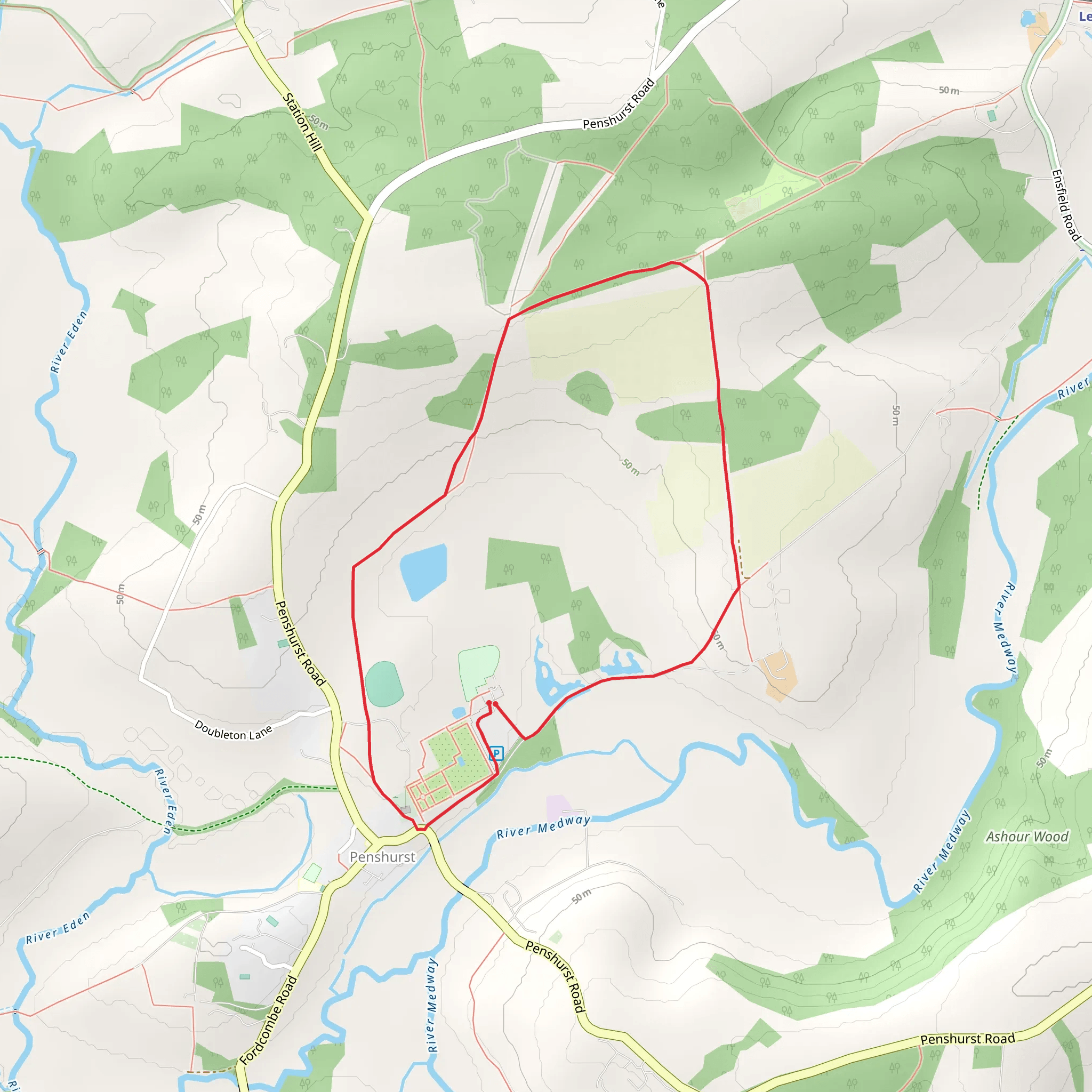 Penshurst Park and Eden Valley Walk mobile static map