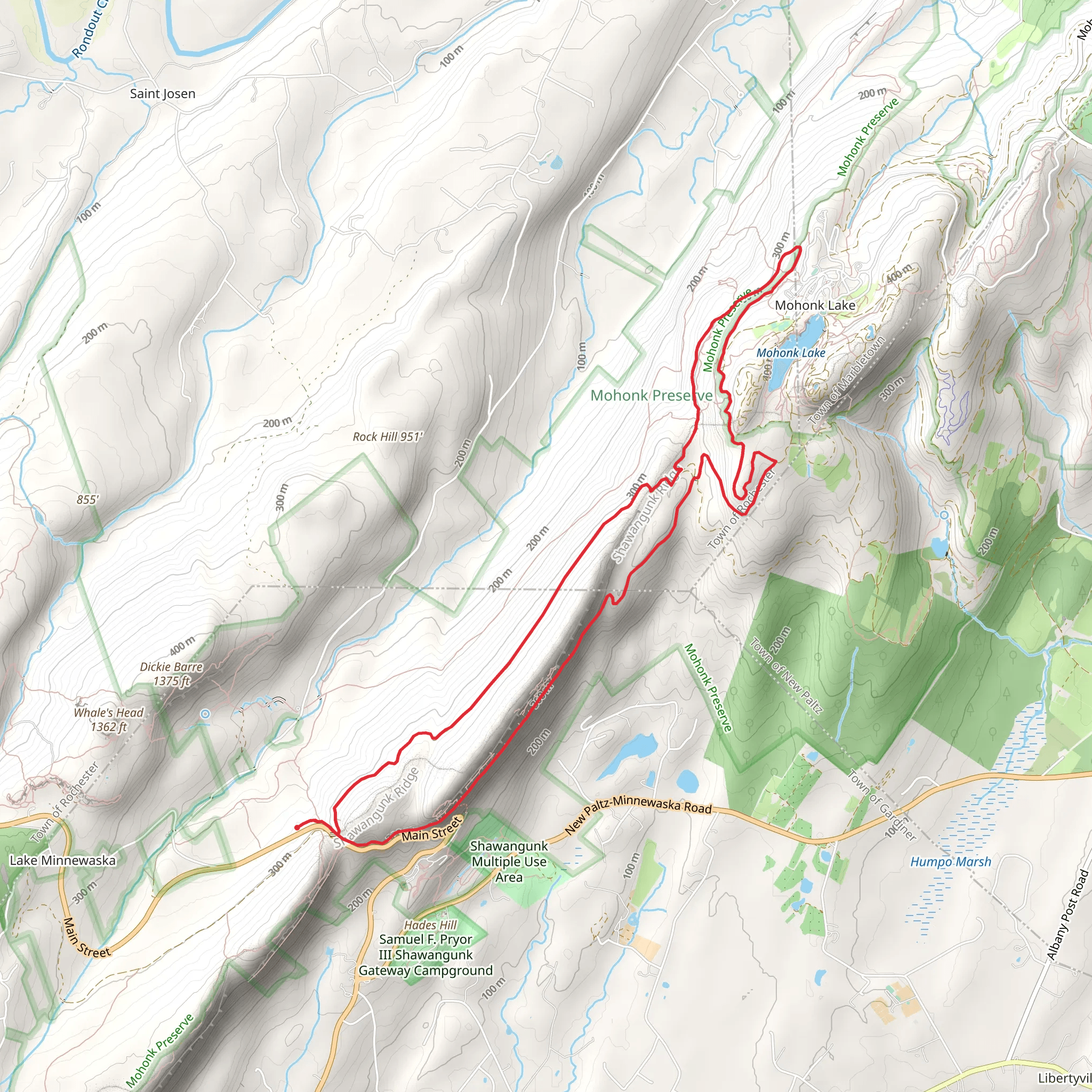 Mohonk Lake via Undercliff Carriage Road Loop mobile static map