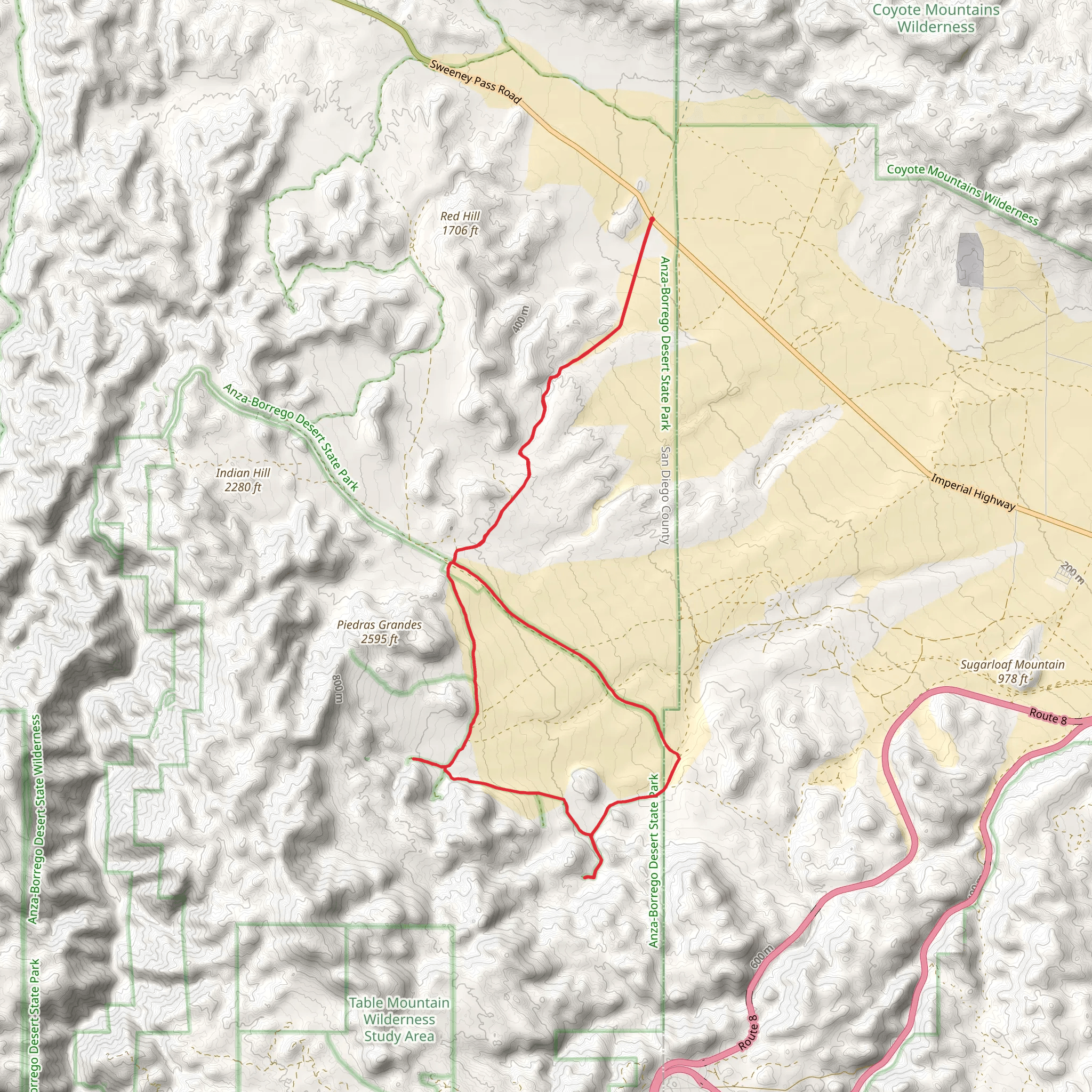 Dos Cabezas - Mortero Wash Loop mobile static map