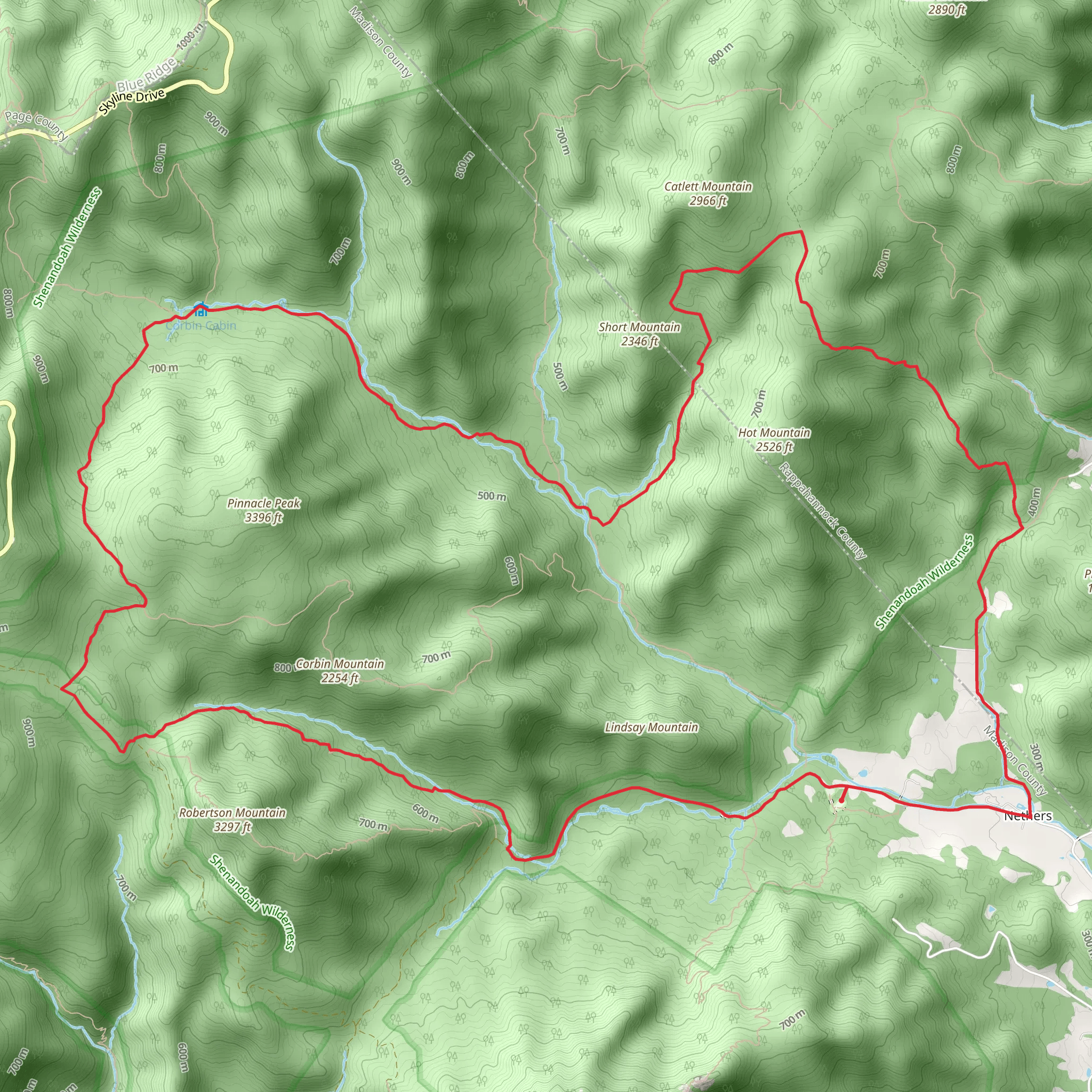 Pine Hill Gap, Hot Short Mountain and Nicholson Hollow Loop Trail mobile static map