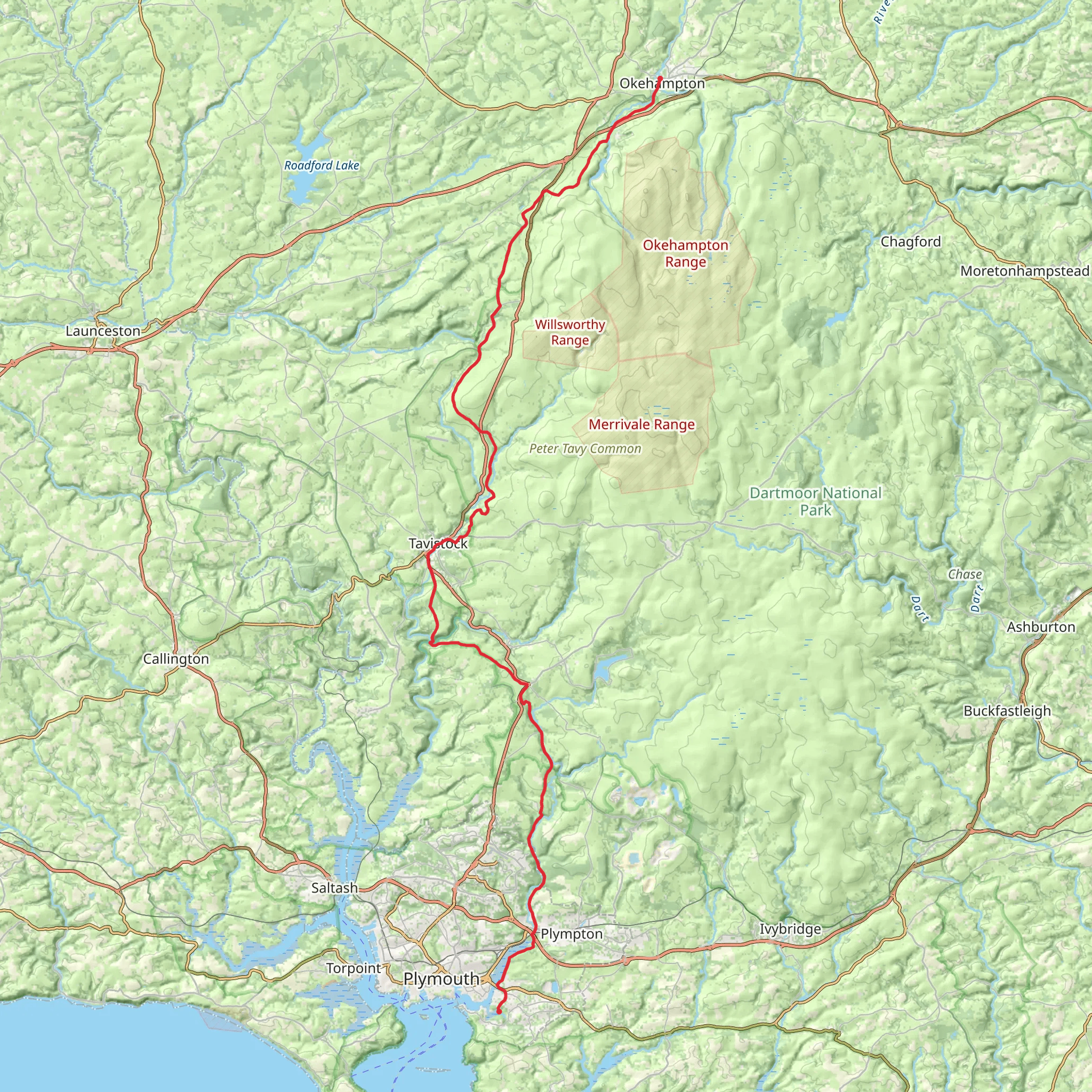 West Devon Way mobile static map