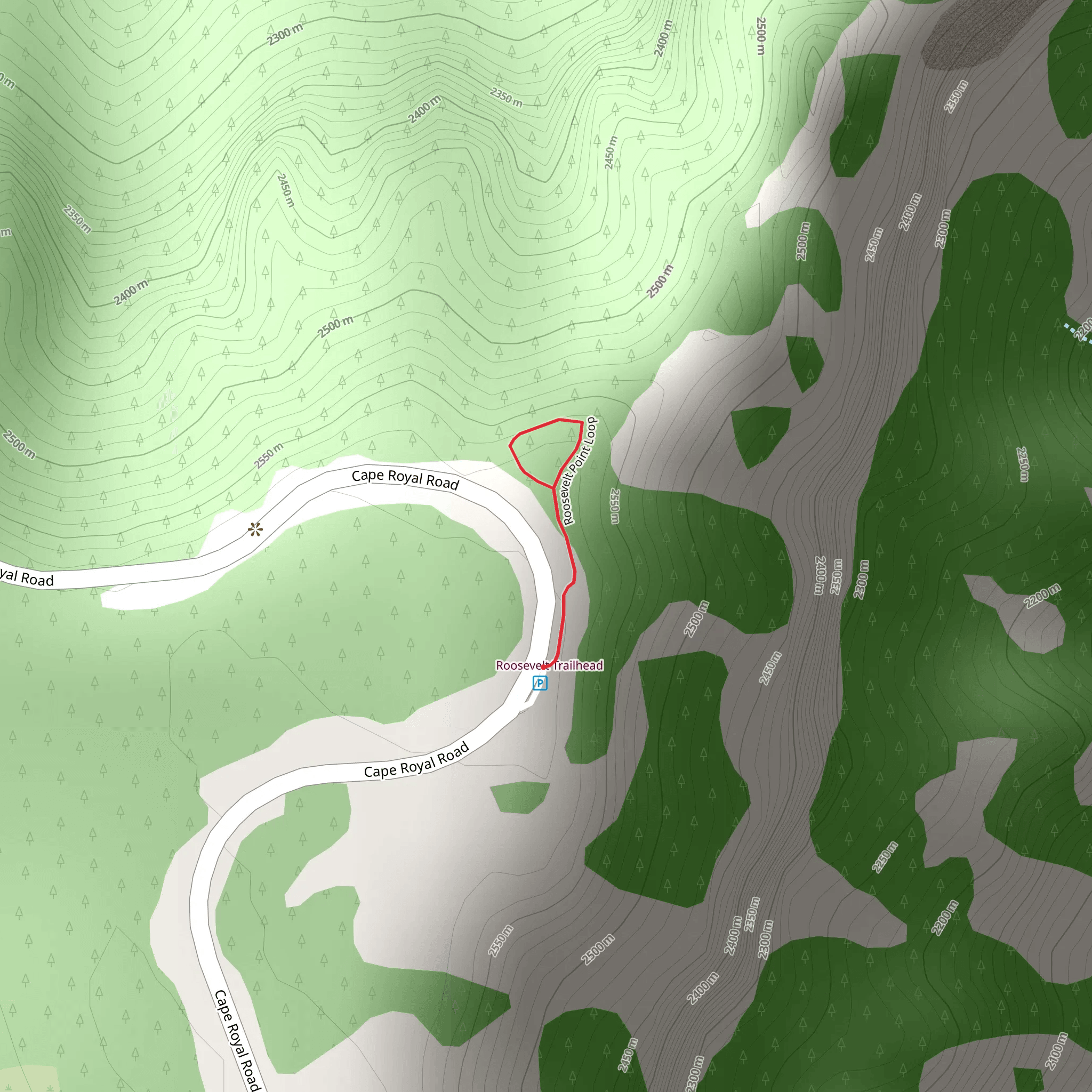 Roosevelt Point Loop mobile static map
