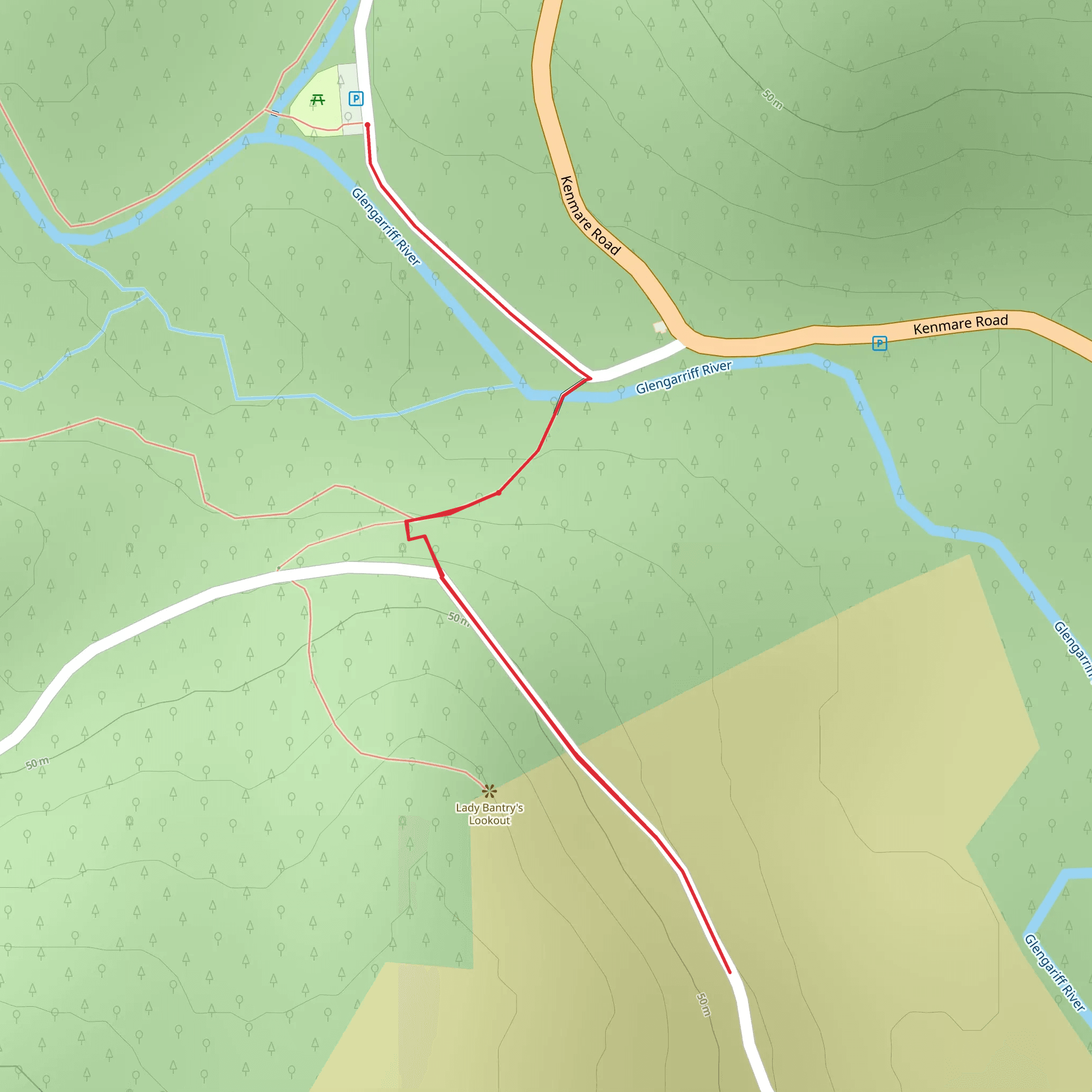 Glengarriff Nature Reserve - Lady Bantrys Lookout mobile static map