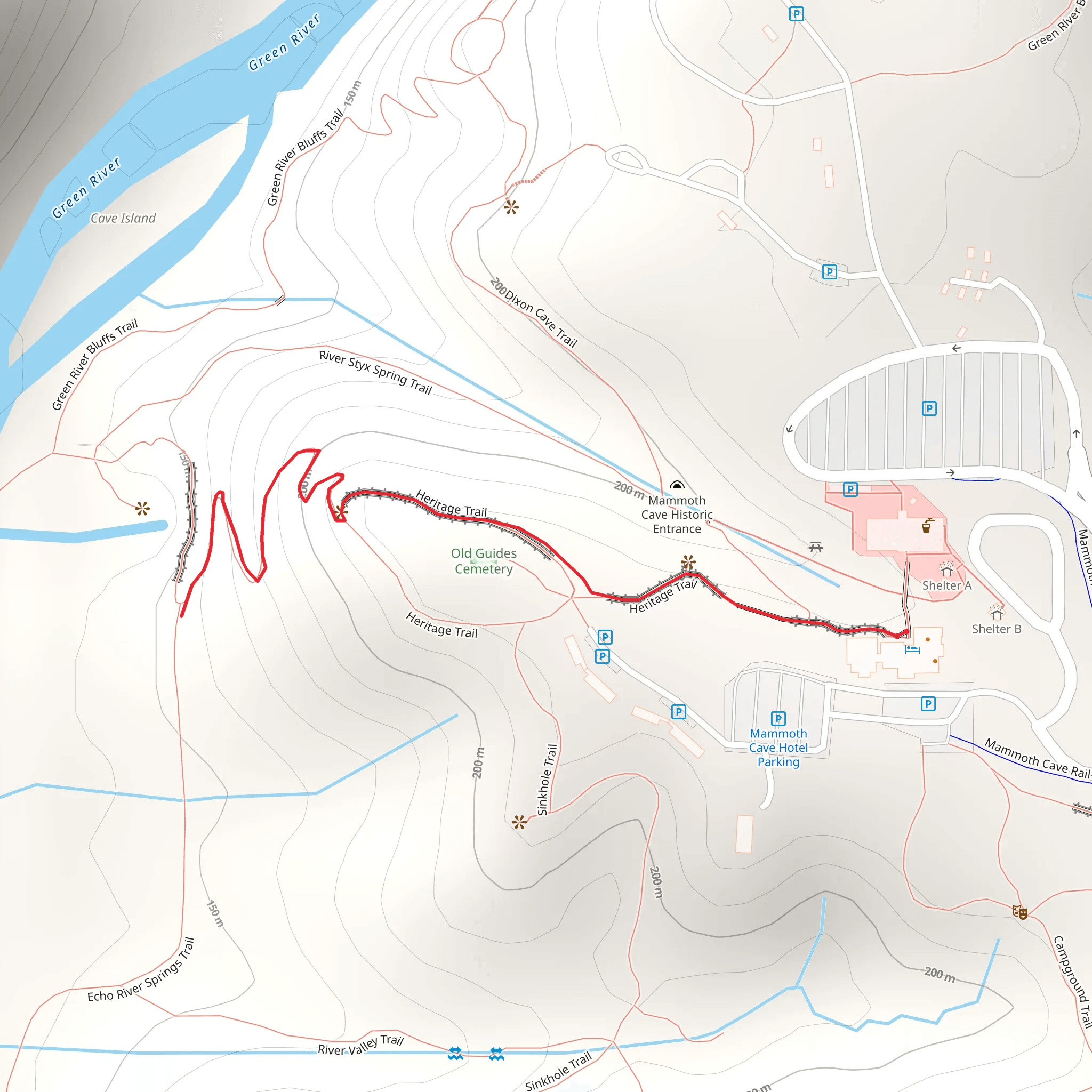 Sunset Point via Heritage Trail mobile static map