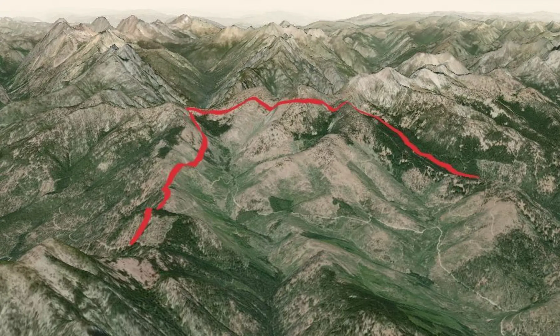 An image depicting the trail Roundup Creek Trail and its surrounding area.