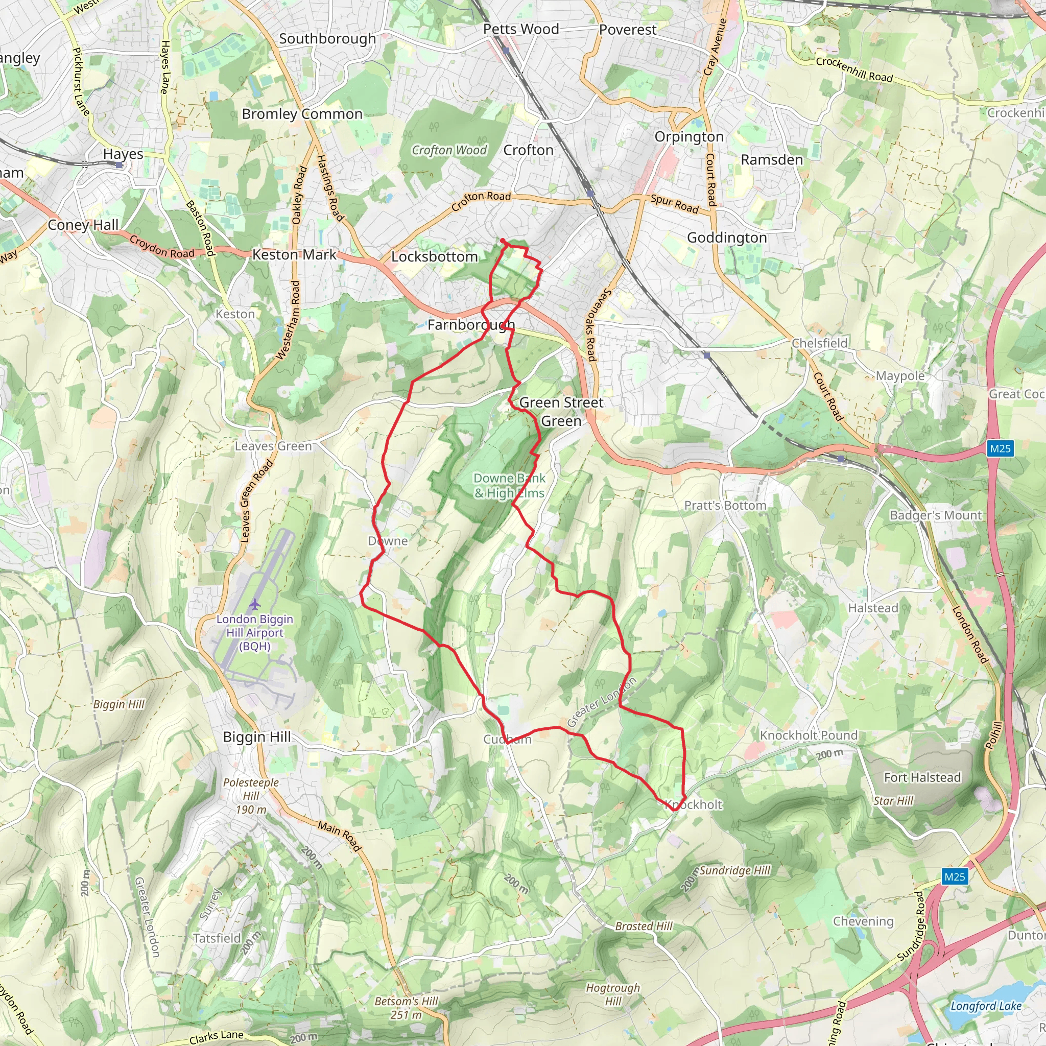 Orpington to Knockholt Loop Walk mobile static map