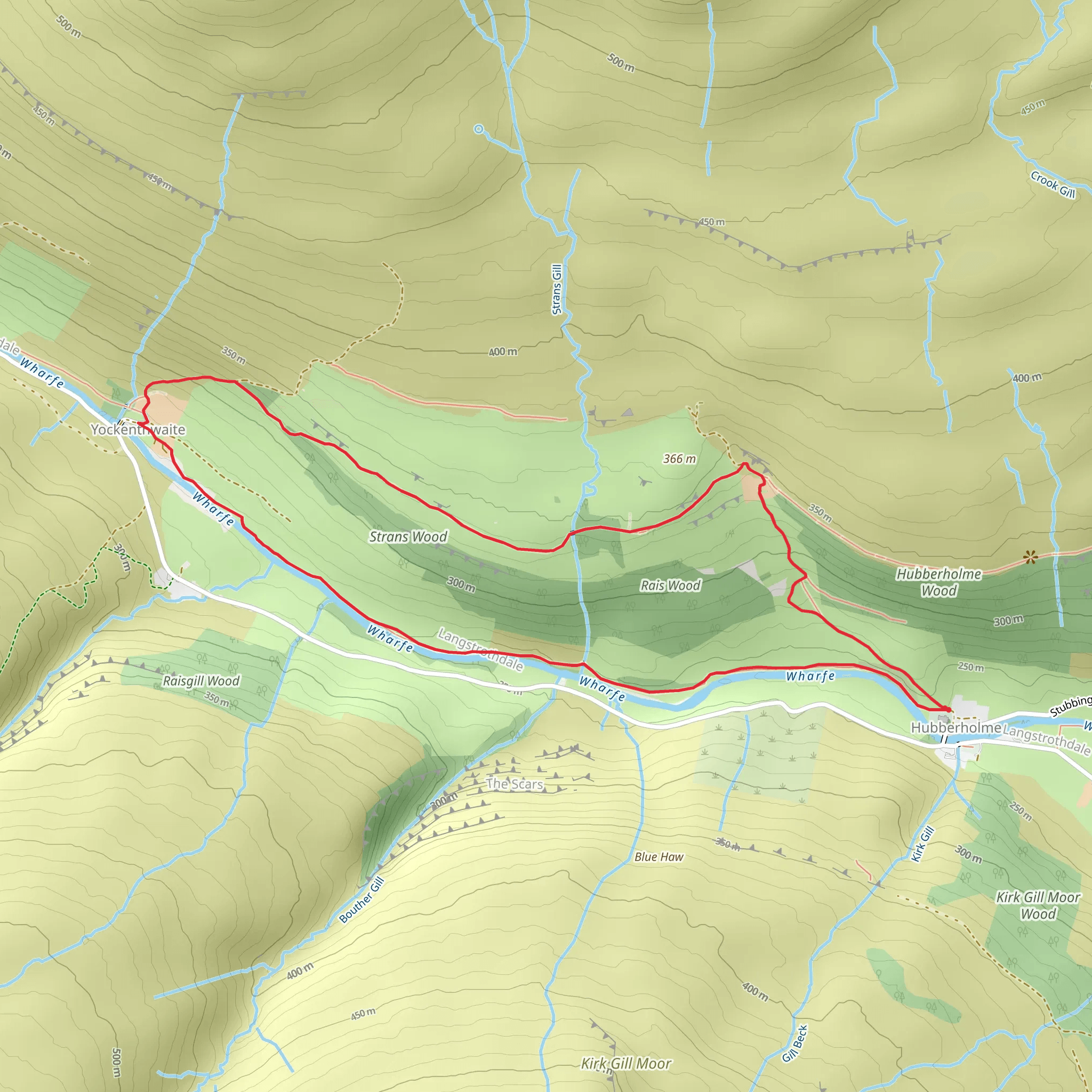 Yockenthwaite and River Wharfe Loop mobile static map