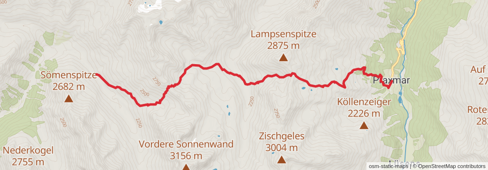 Ötztal Trek spur 1 Map