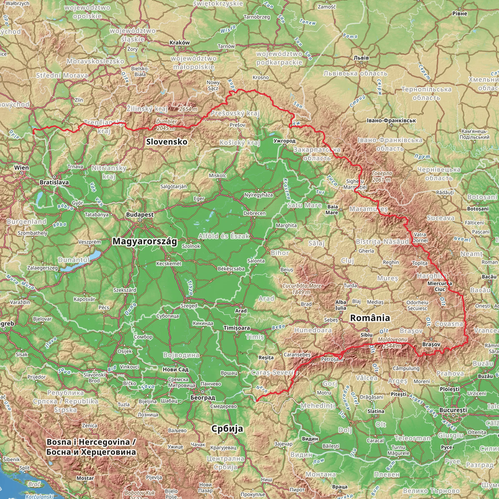 Trans Carpathian Hike mobile static map