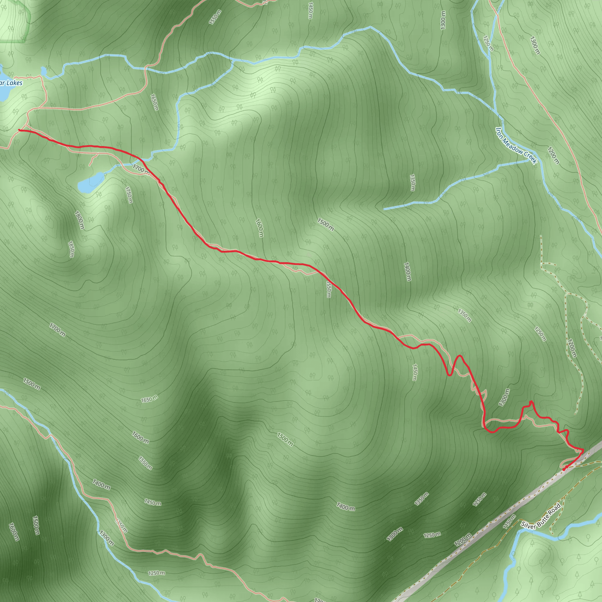 Bear Lakes Trail mobile static map