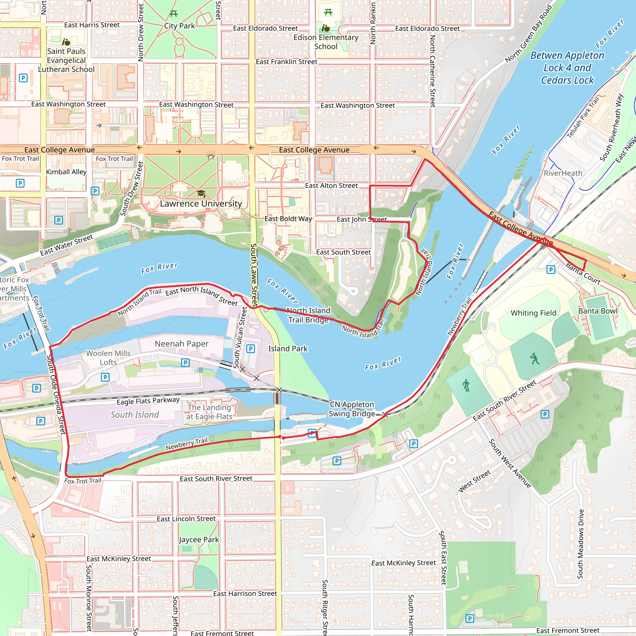Newberry Trail and North Island Trail mobile static map