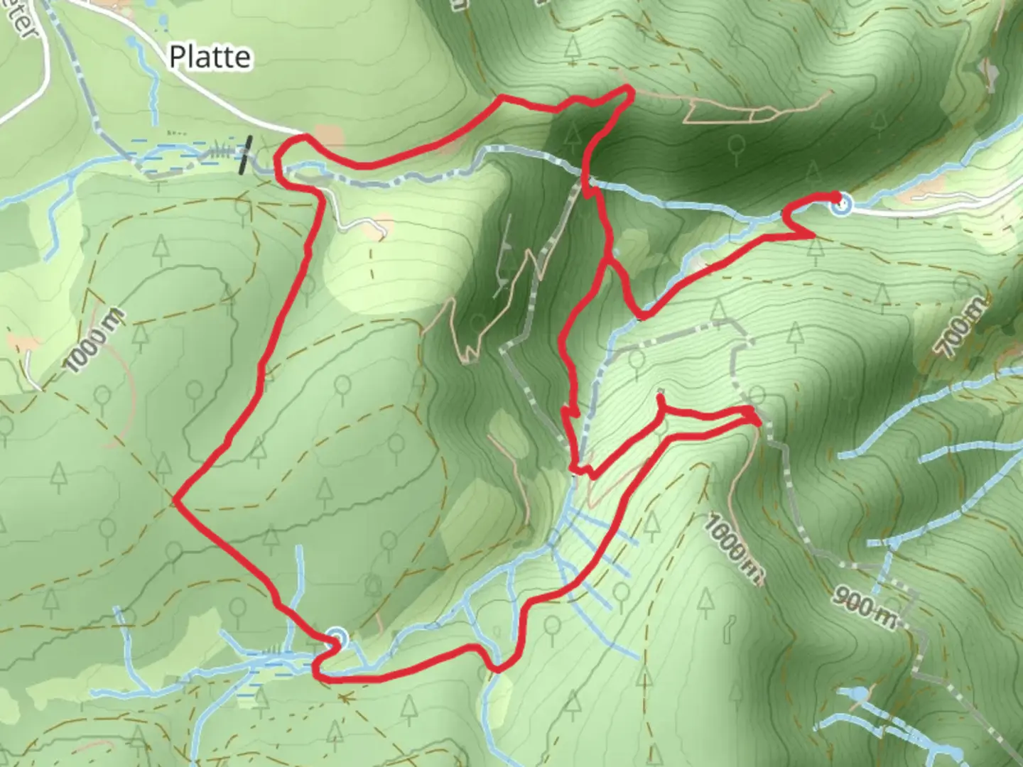An image depicting the trail Zweribachwasserfälle, Heidenschloss and Gschwandersdobel Loop and its surrounding area.