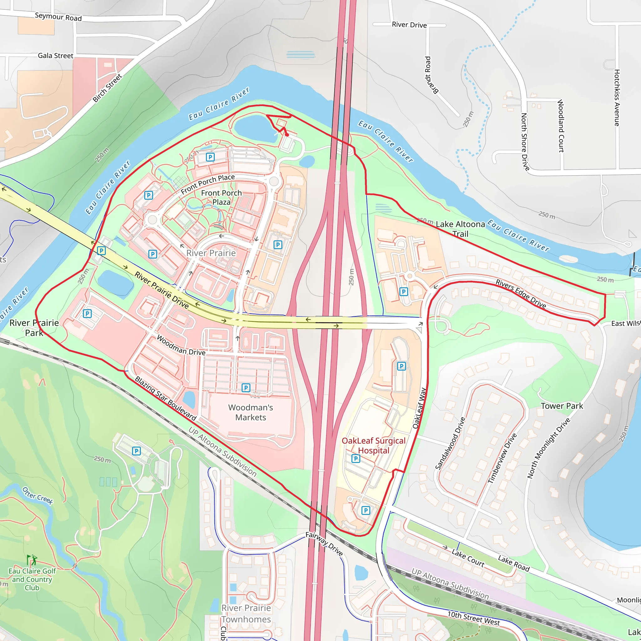 River Prairie Park and Lake Altoona Trail mobile static map