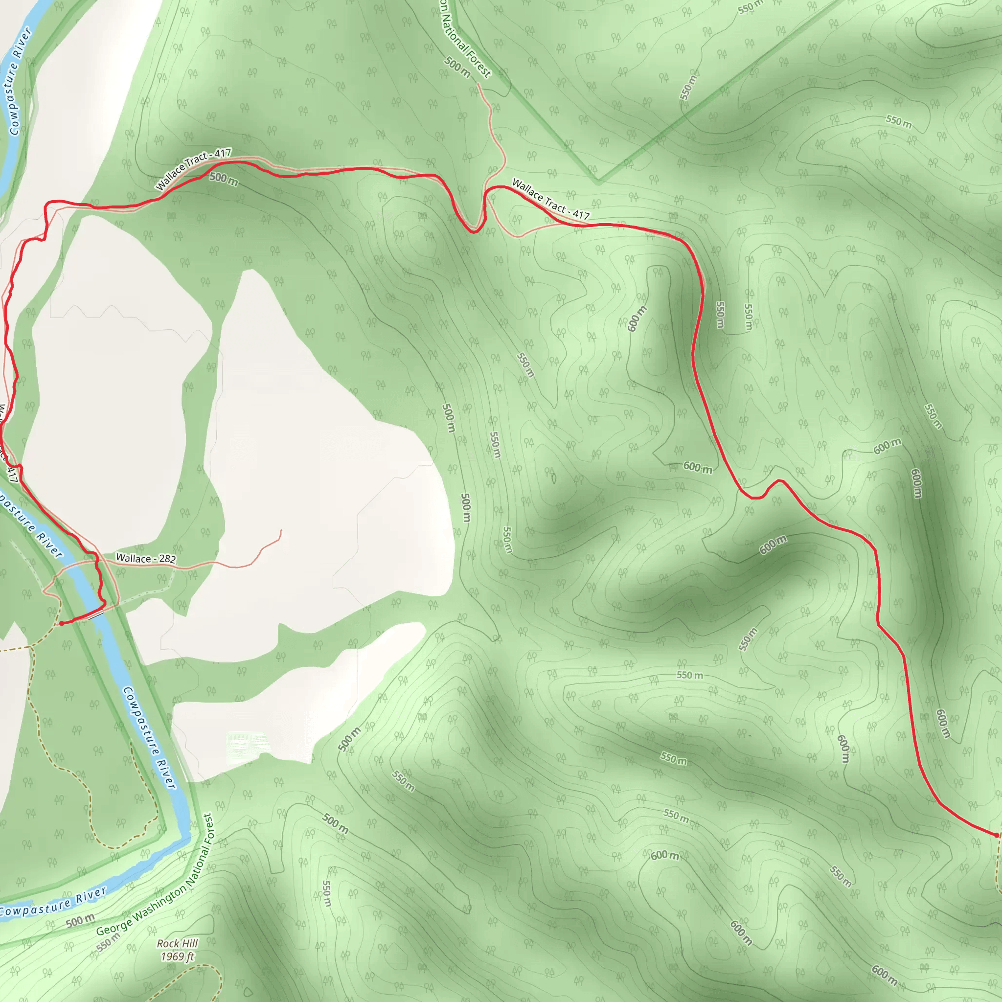 Wallace Tract Trail mobile static map