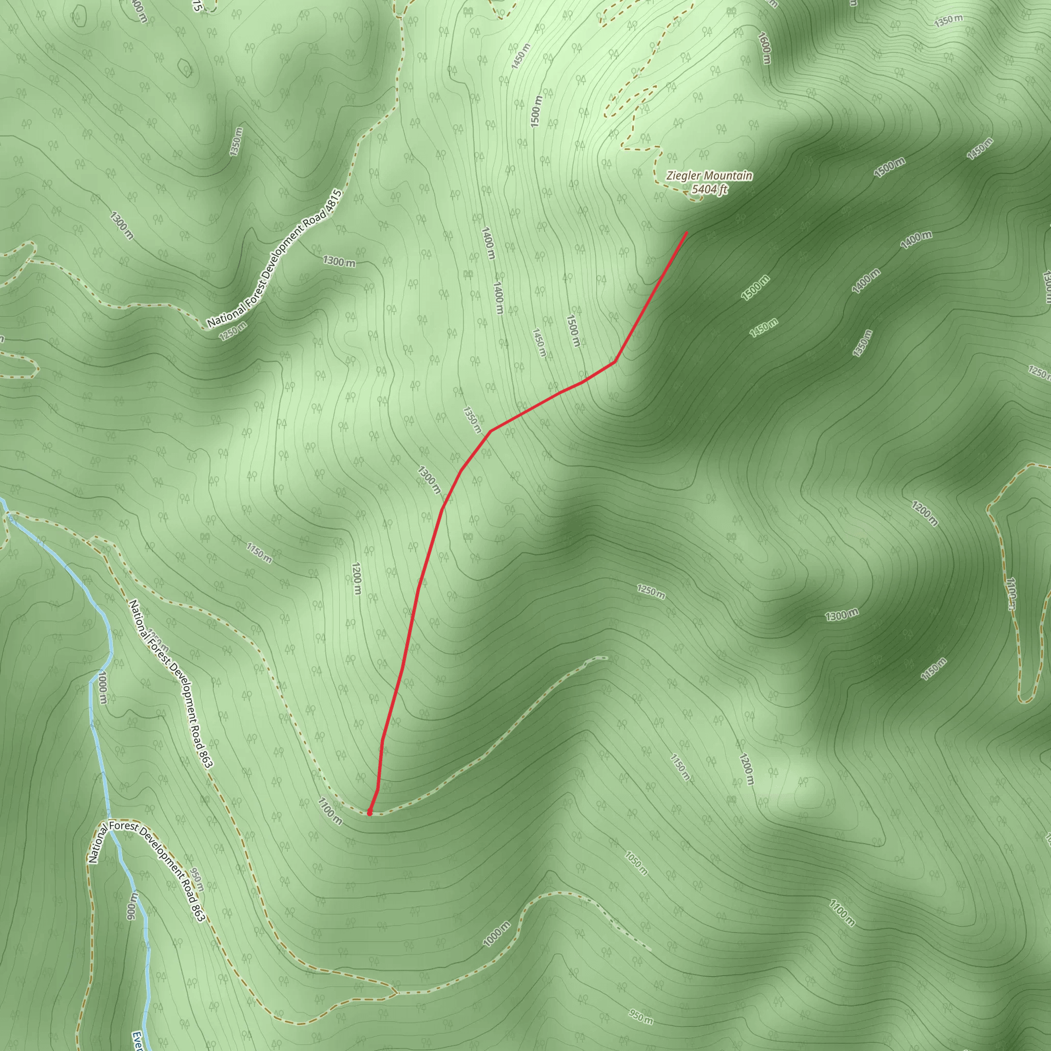 Ziegler Mountain Trail mobile static map
