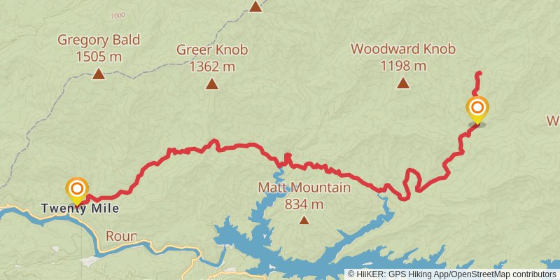 Bone Valley via Hazel Creek Trail stage 4 Map