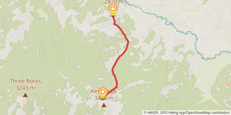 Kern Peak via Theodore Solomons Trail stage 3 Map
