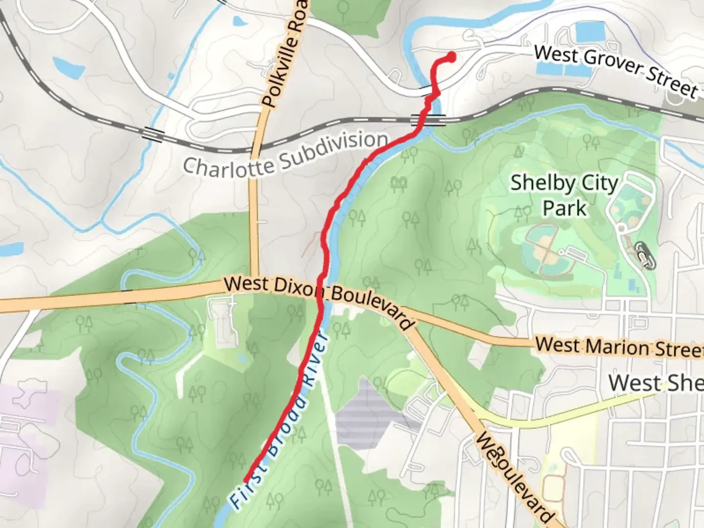 An image depicting the trail First Broad River Trail and its surrounding area.
