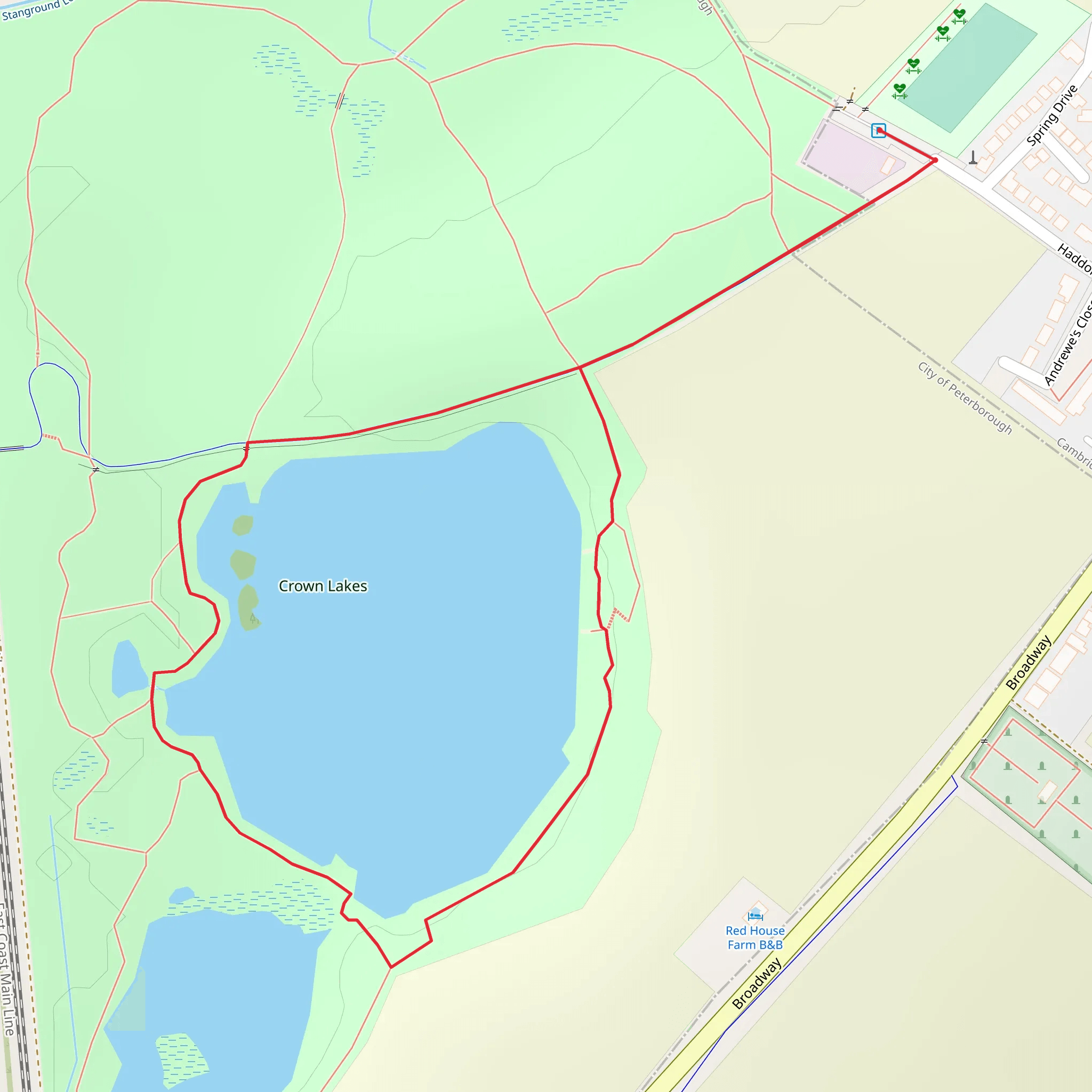 Crown Lakes Country Park Loop mobile static map