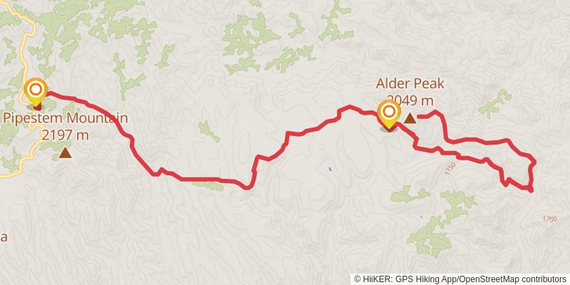 Alder Peak via Pipestem Trail stage 3 Map