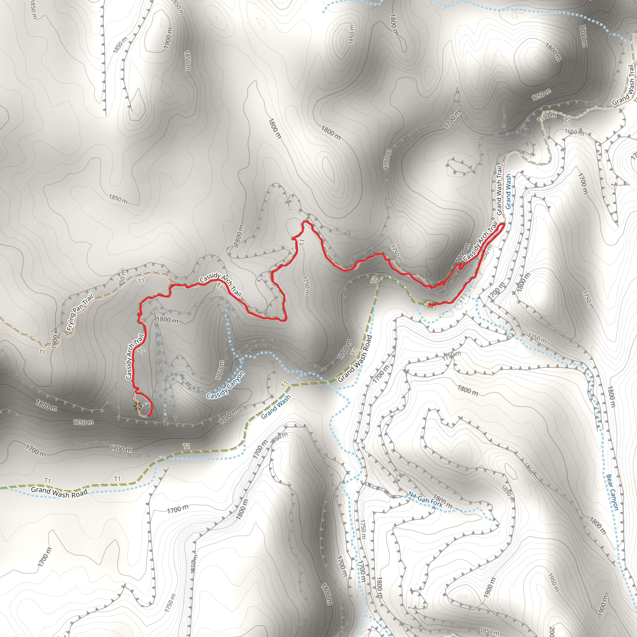 Cassidy Arch Trail mobile static map