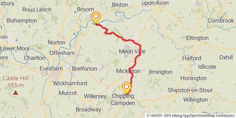 Heart of England Way stage 7 Map