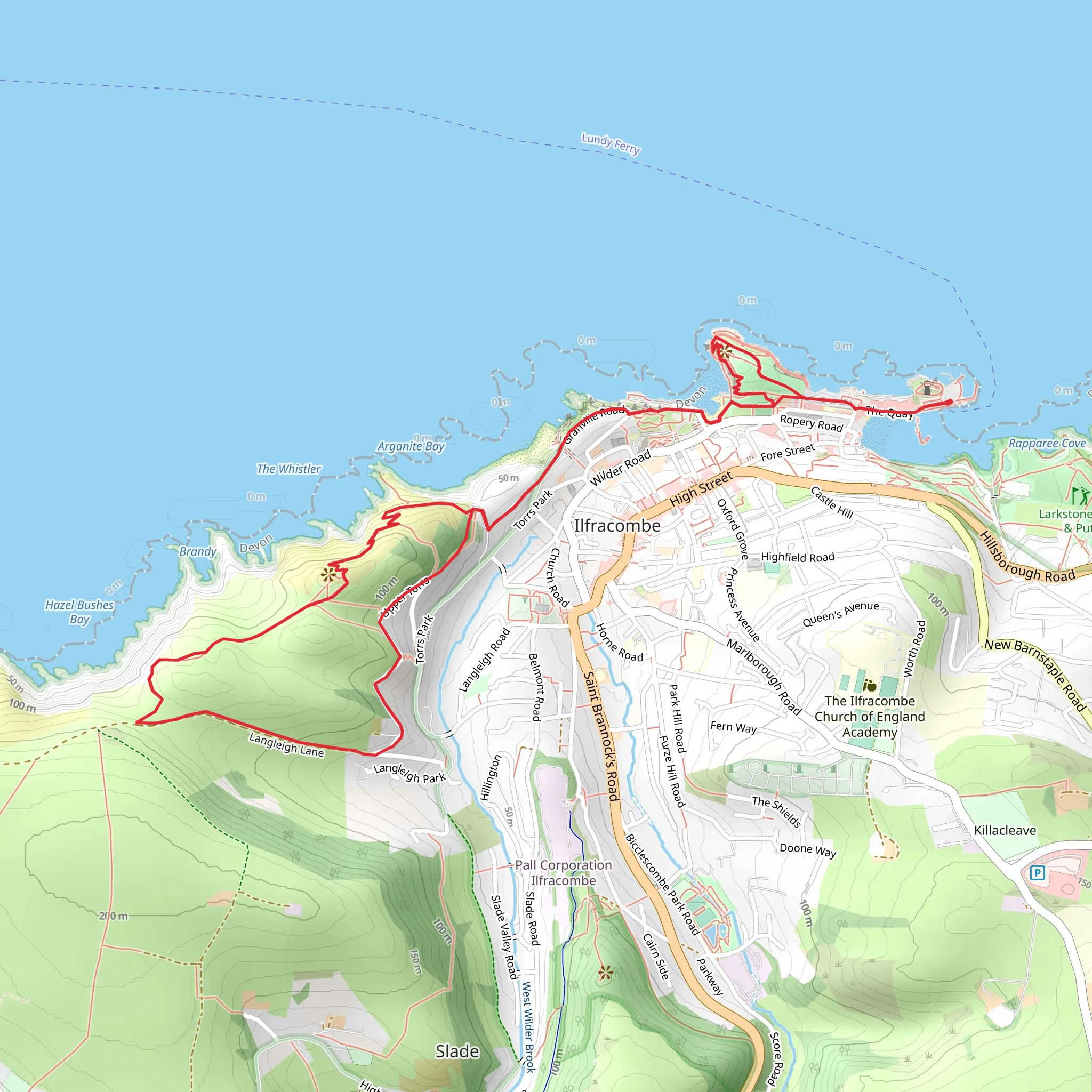 Ilfracombe and the Torrs Walk mobile static map