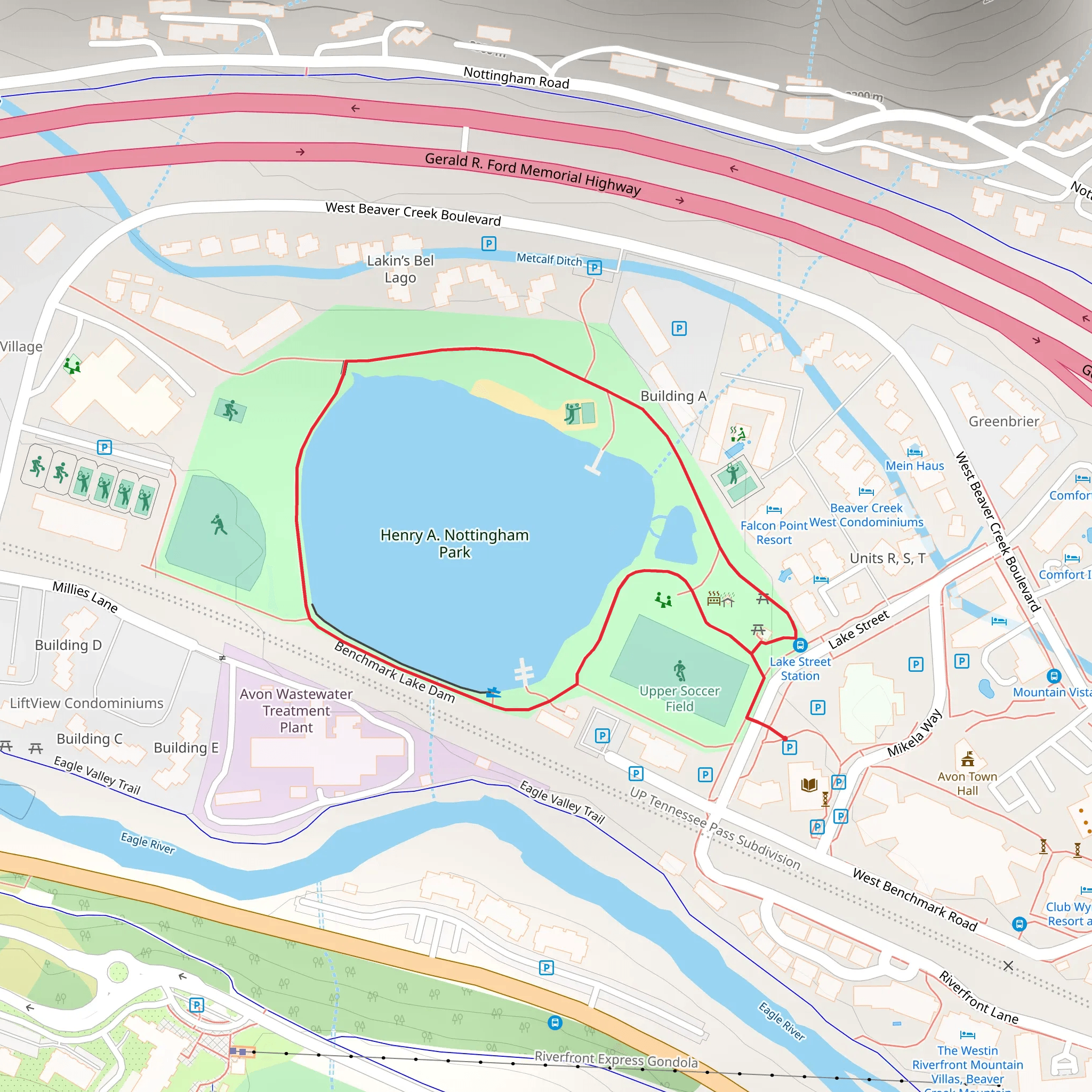 Benchmark Lake Reservoir Loop mobile static map