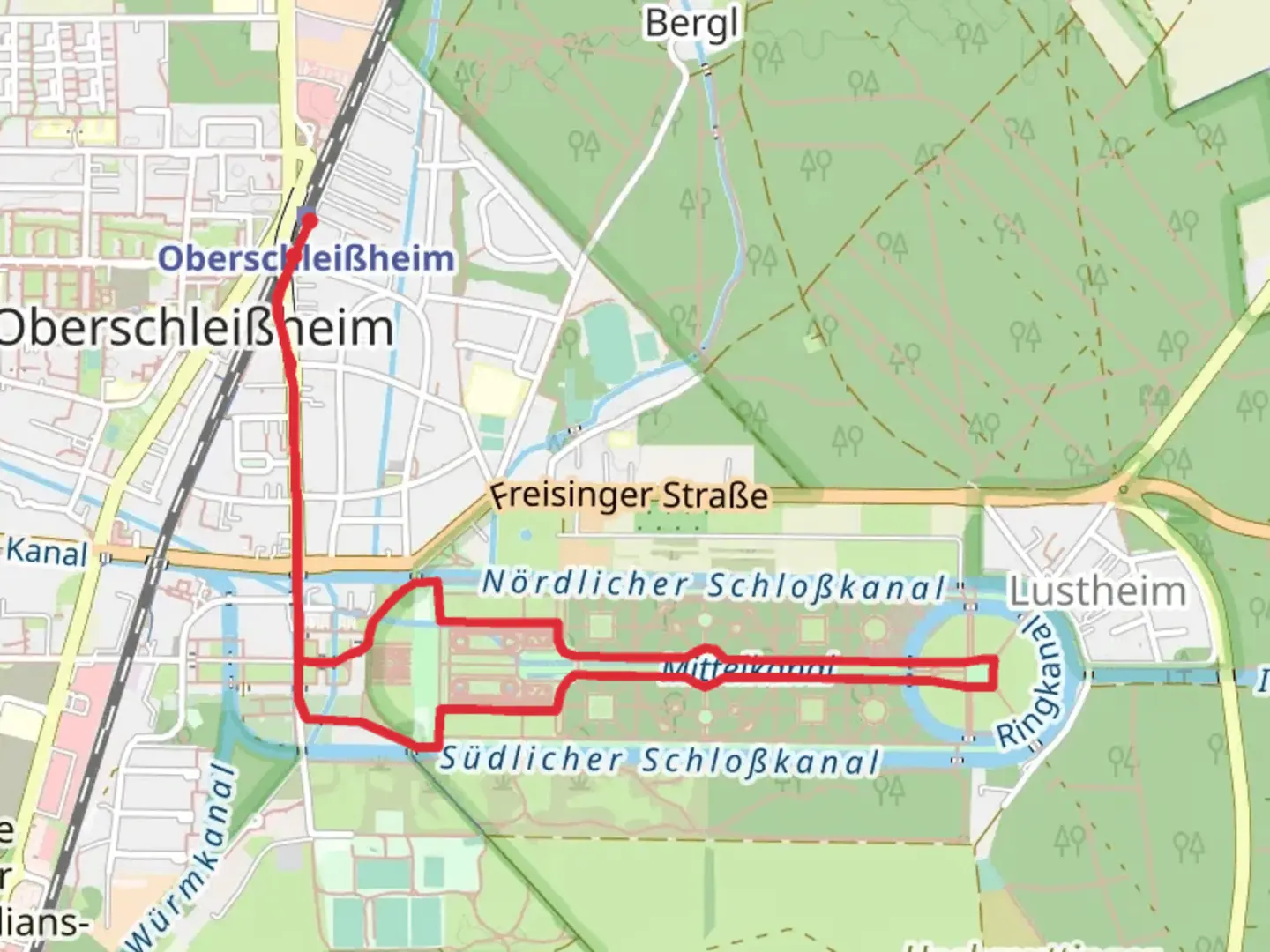 An image depicting the trail Kaskade and Mittelkanal Loop and its surrounding area.