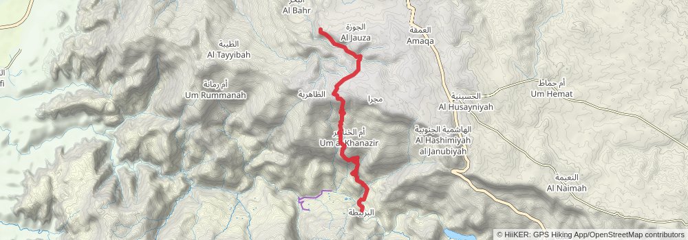Jordan Trail stage 21 Map