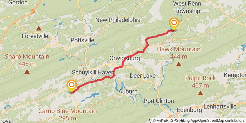 Appalachian Trail - Pennsylvania stage 10 Map