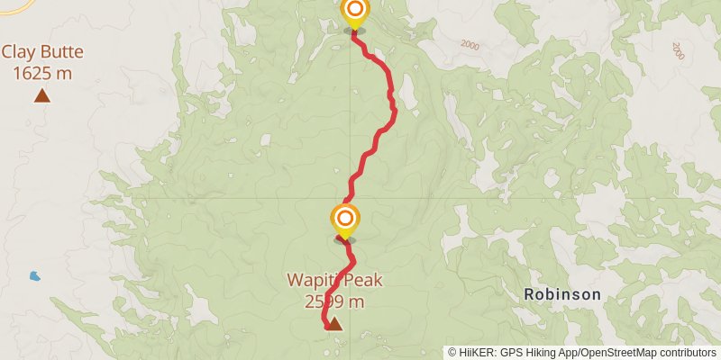 Wapiti Peak Trail stage 2 Map