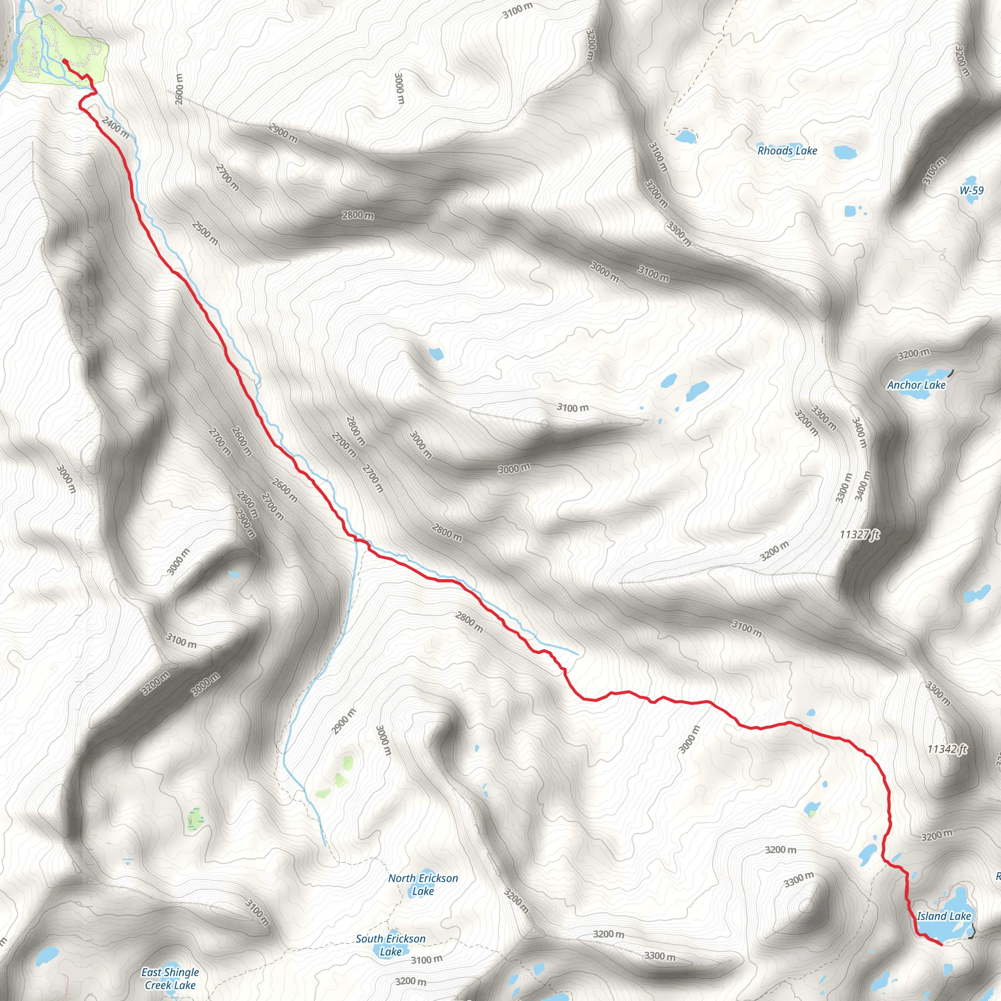 Island Lake via Smith Morehouse Trail and Lakes County Trail mobile static map