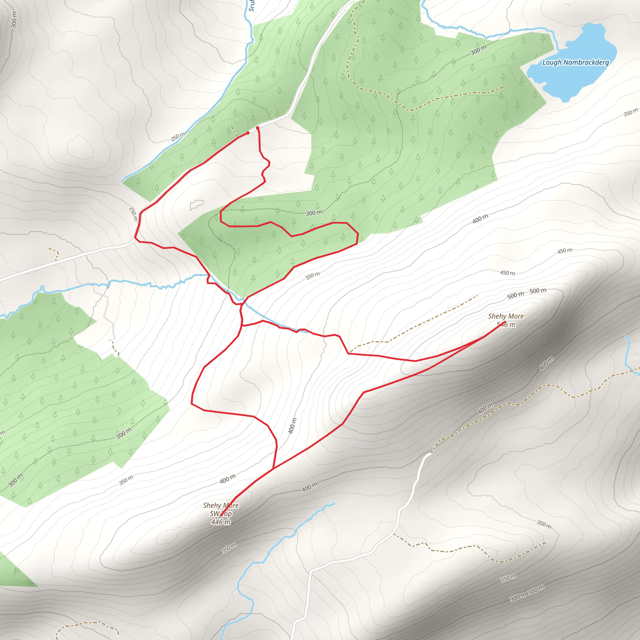 Shehy More and Shehy More South West Mountain Loop mobile static map